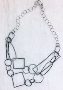 sarah stanton silver geometric necklace