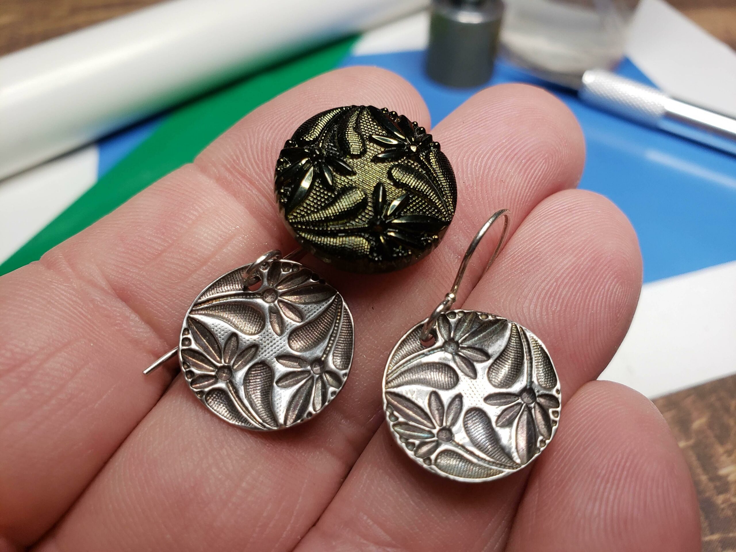 Silver Metal Clay Button Earrings with Jennie DiBeneditto - Contemporary  Craft